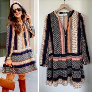 LOFT Multicolor Striped Mini Dress